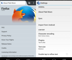 Pale Moon é mais uma opção de navegador para o seu Android