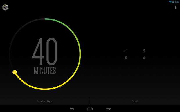 App SleepTimer em funcionamento no Android