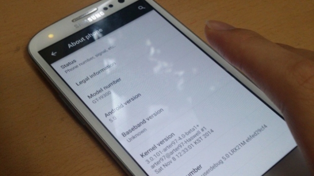 O Android 5.0 Lollipop rodando no Galaxy S3. / © arter97