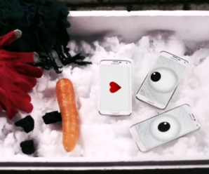 A Samsung construiu um boneco de neve usando alguns Galaxy S5