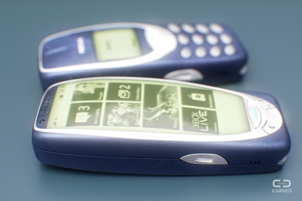 Dá para observar que este Nokia 3310 está realmente rodando um Windows Phone © Curved