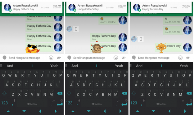 Animações do Hangouts , dia dos pais ( Via AndroidPolice )
