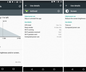 Android M Preview agora fornece estatísticas de bateria em mAh