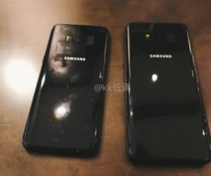 Duas imagens mostram os possíveis tamanhos dos dispositivos Galaxy S8 e Galaxy S8 Plus