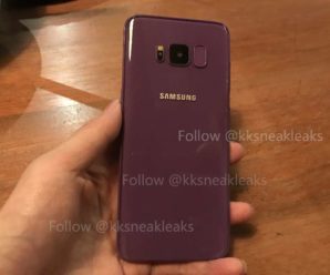 O Galaxy S8 aparece em uma cor bem estranha, o violeta