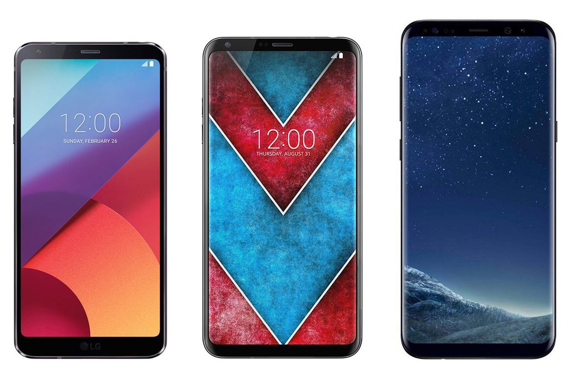 Vaza renderização do LG V30 ao lado do Galaxy S8+ e do LG G6