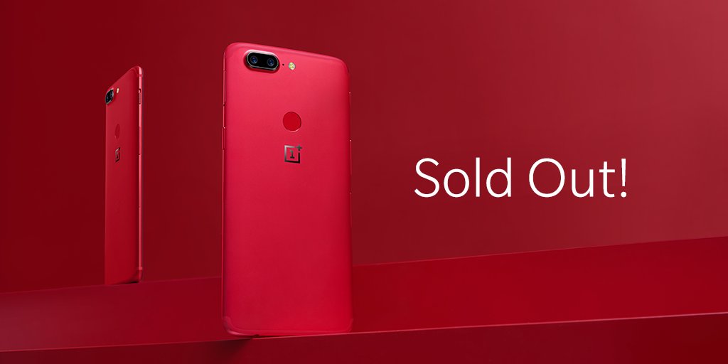 A versão Vermelho Lava do Oneplus 5T já está esgotada nos Estados Unidos